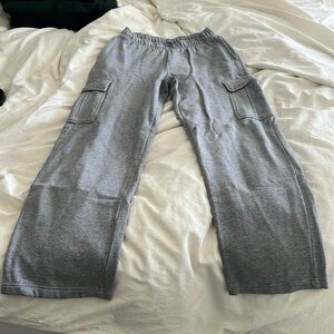 Aritzia Cargo Fleece Grey Sweatpants